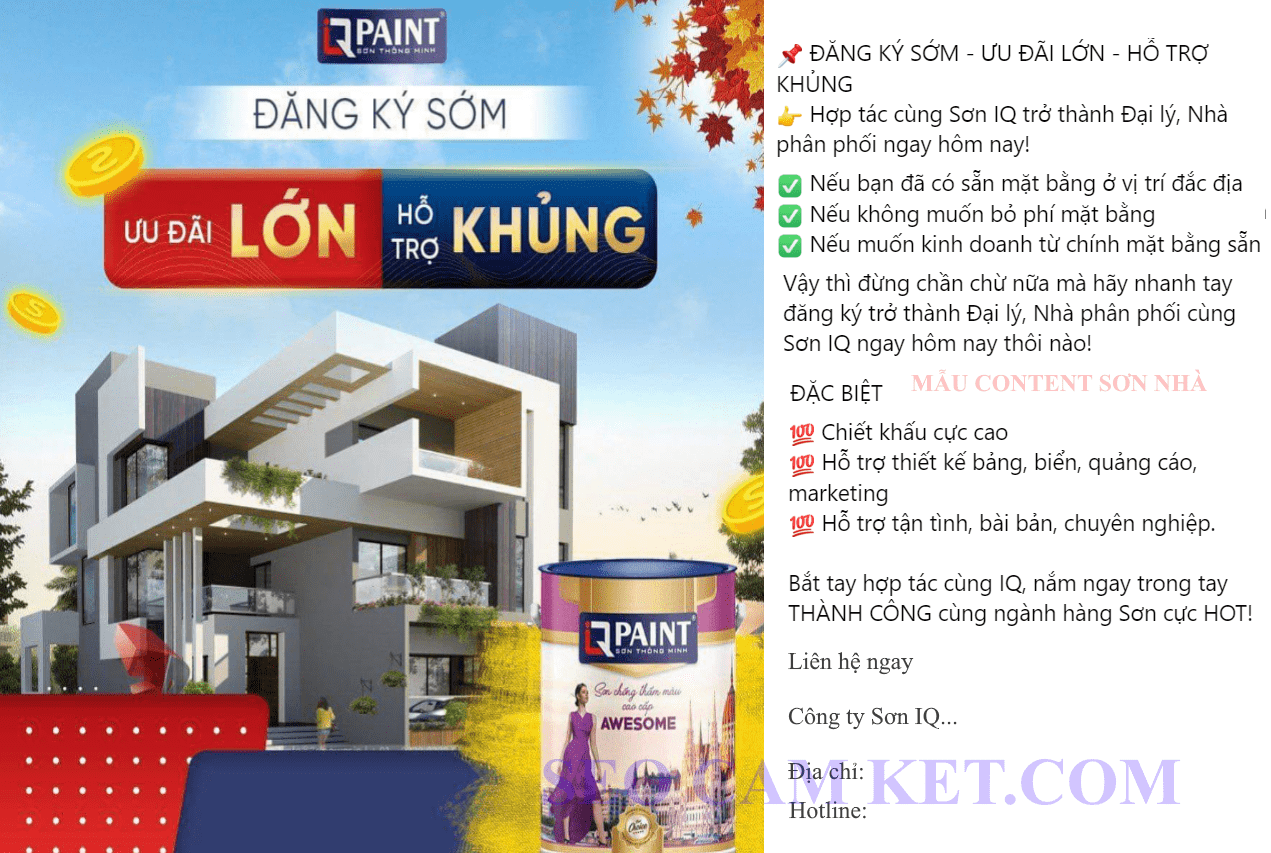 Mẫu bài quảng cáo sơn nhà