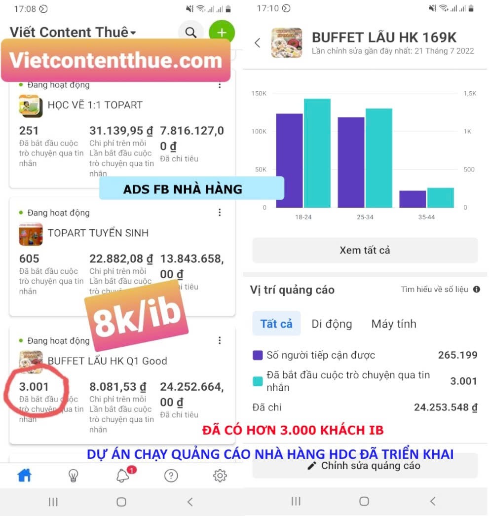 Dự án marketing nhà hàng HDC đã triển khai