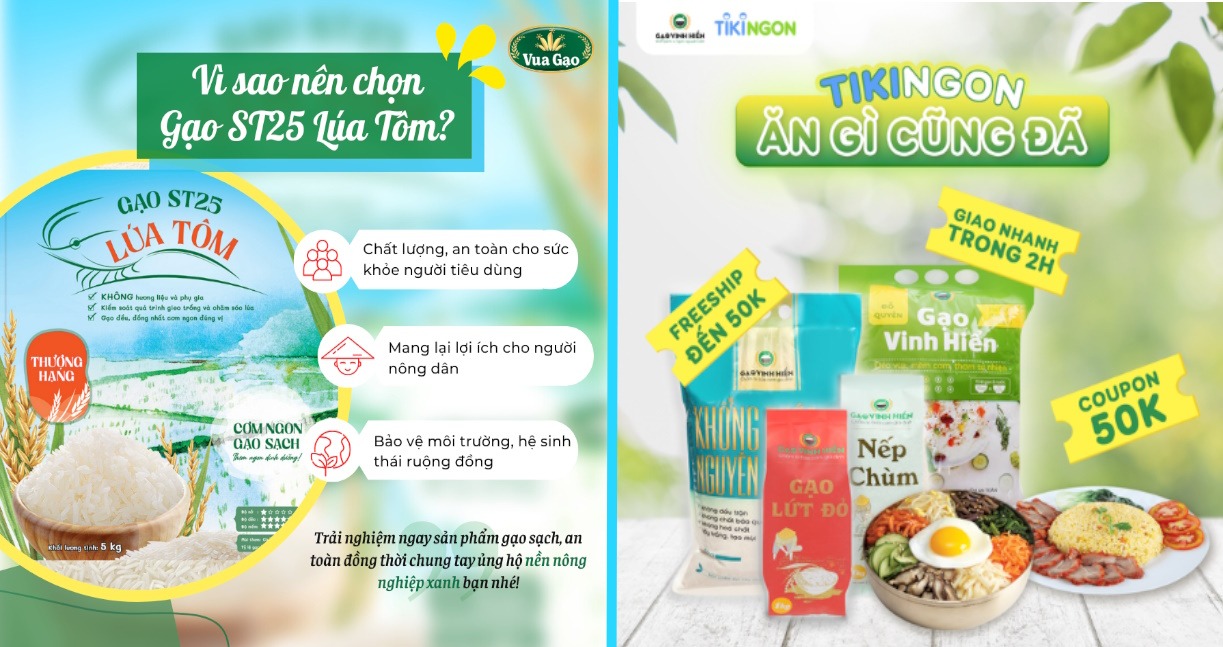 mẫu ảnh quảng cáo về gạo do con người thiết kế