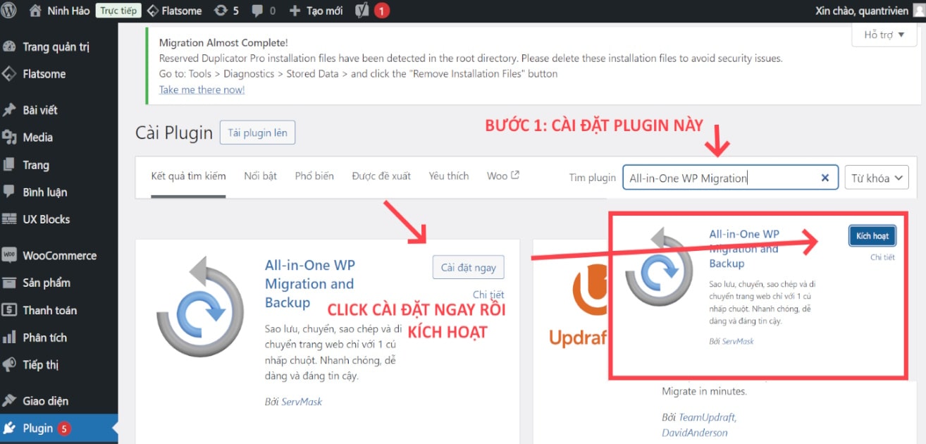 cai dat All-in-one WP Migration