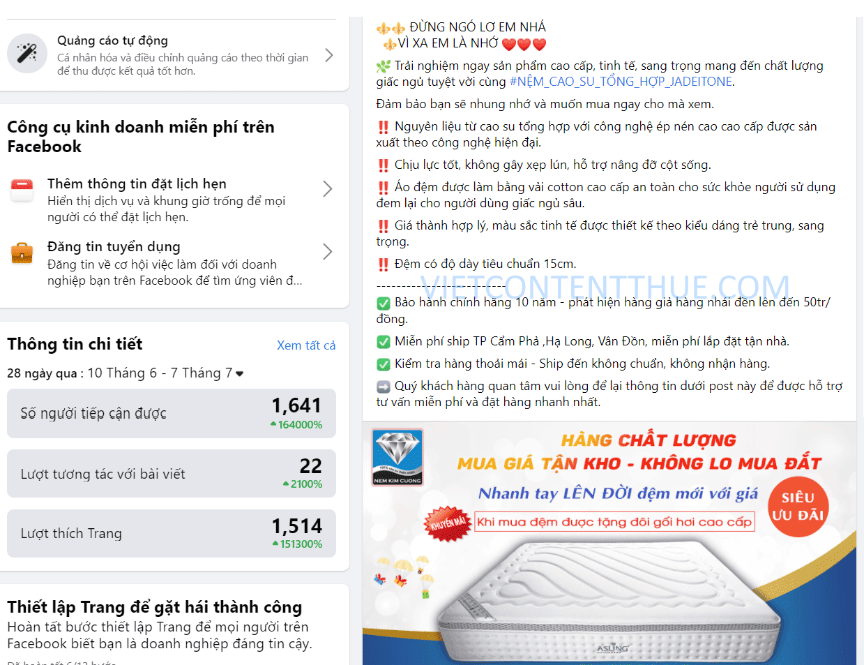Mẫu bài quảng cáo về chăn ga gối đệm hiệu quả