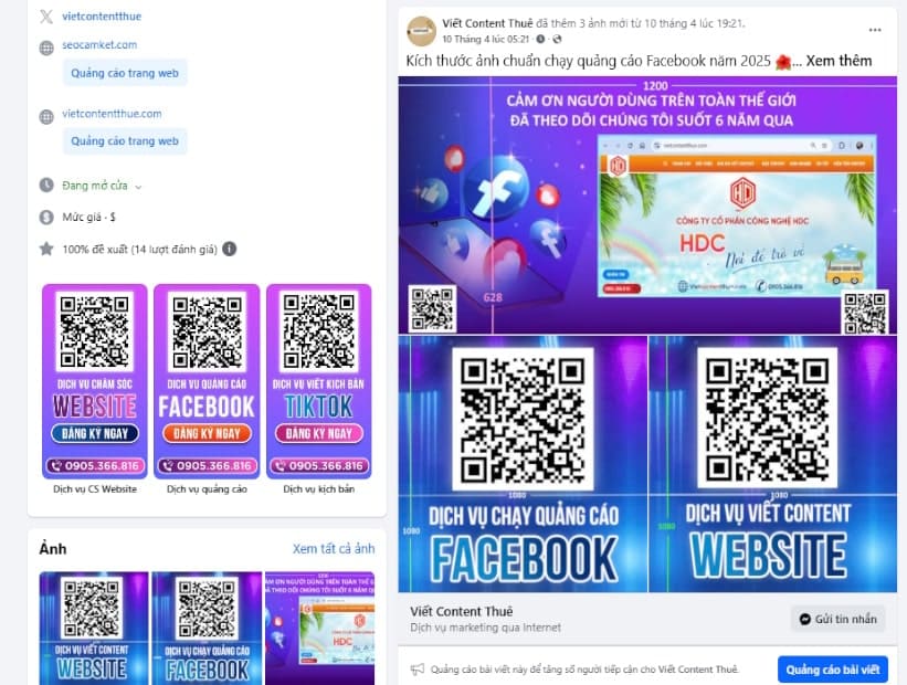 Mẫu bài viết kích thước 3 ảnh chuẩn đăng fanpage