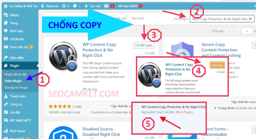không cho copy nội dung trên website mới nhất