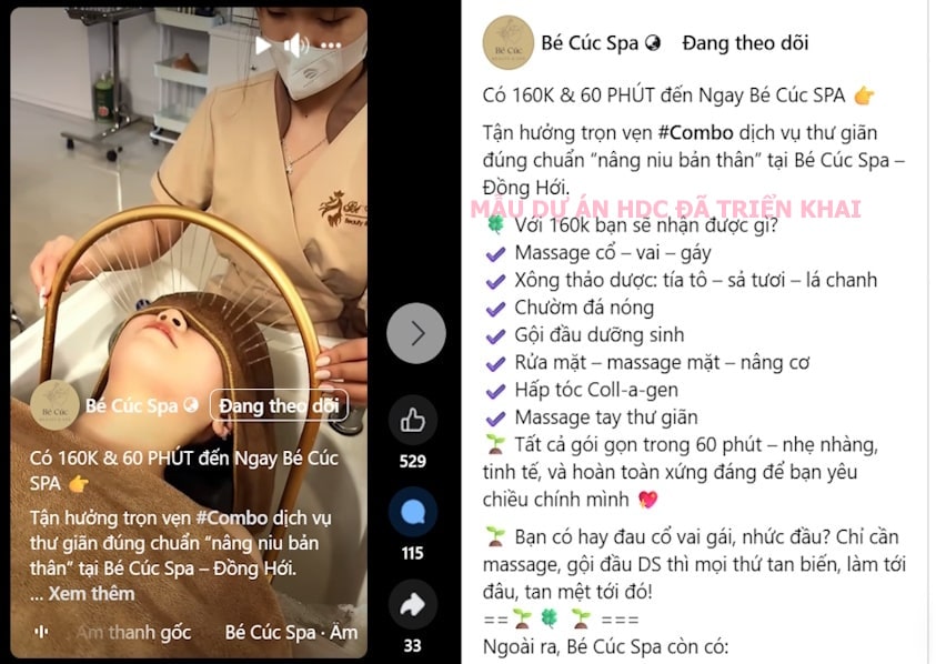 Mẫu quảng cáo cho lĩnh vực spa