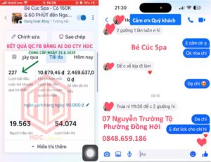ket qua chay quang cao fb AI tai quang tri