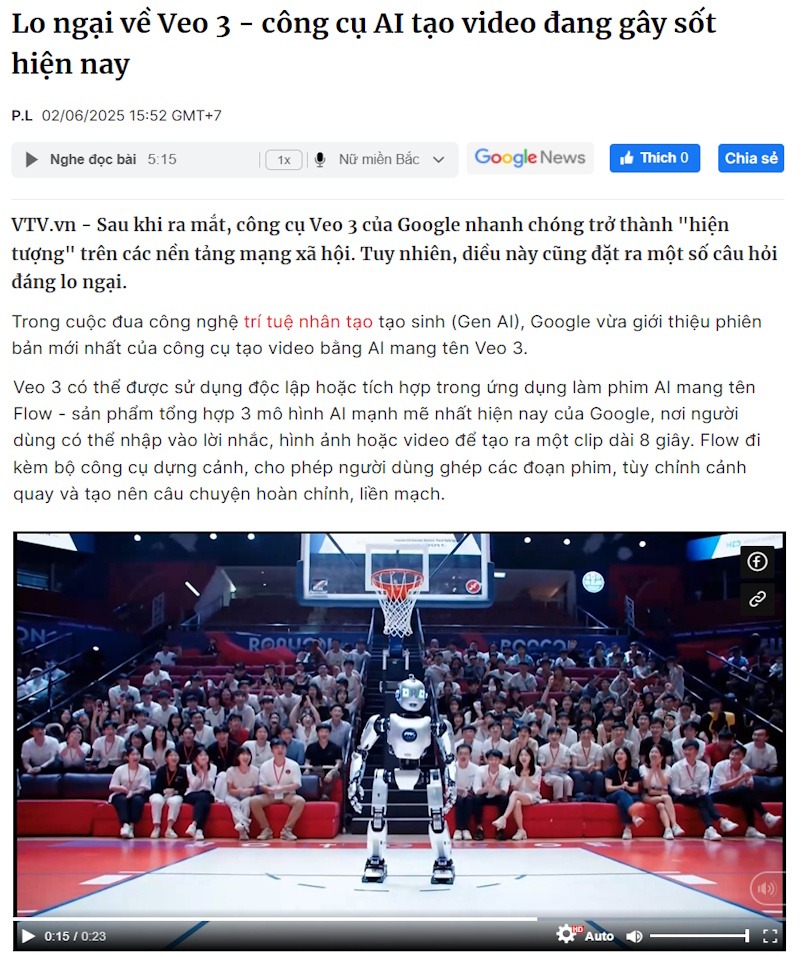 Sau khi ra mắt, công cụ Veo 3 của Google nhanh chóng trở thành "hiện tượng